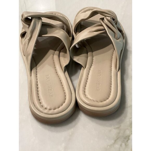 Everlane The Day Twist Sandals in Warm Khaki 9 New Womens Slides - Picture 6 of 10